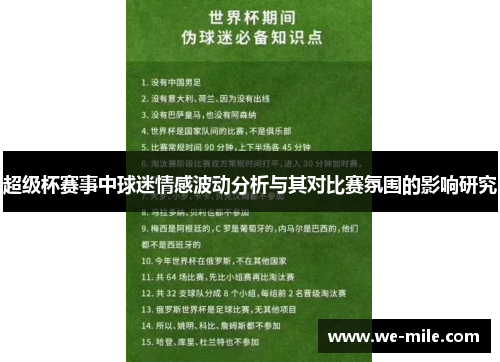 超级杯赛事中球迷情感波动分析与其对比赛氛围的影响研究