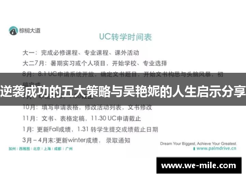 逆袭成功的五大策略与吴艳妮的人生启示分享