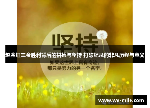 赵金红三金胜利背后的拼搏与坚持 打破纪录的非凡历程与意义